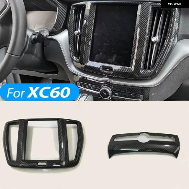 カーボン カー コントロール ナビゲーション パネル カバー トリム フレーム ボルボ XC60 2018-2022 - 2026 ABS
