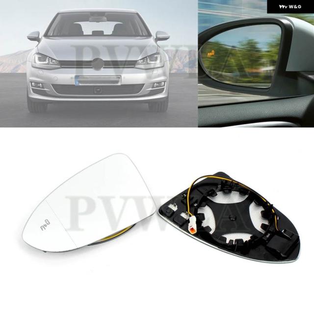 ヒーター ブラインド スポットフロントドアサイドミラー ガラスリアビューVW ゴルフ 7 7.5 2013 2014 2015 5G0857521 2016 - 20
