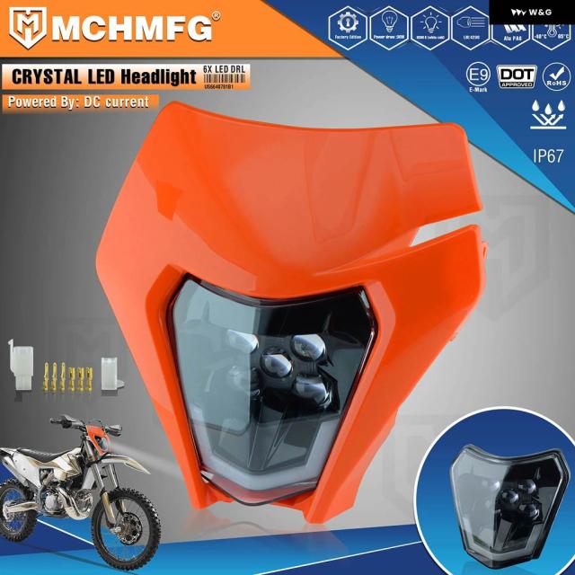 バイク クリスタル LED ヘッドライト ヘッドランプ KTM EXC SX SXFXC 2020 2021 2022 エンデューロ MX バイク