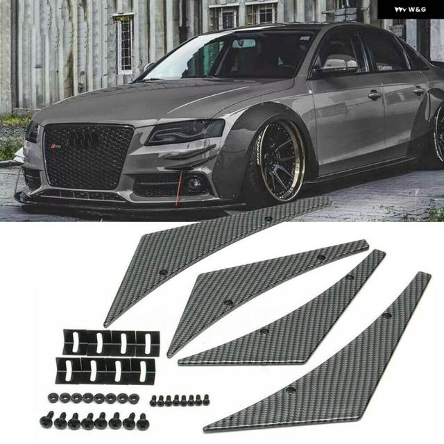 フロント バンパー フィンガード トリム アウディ A3 A4 A5 A6 A7 B7 B8 S3 2002-2017 カナード スプリッター ディフューザー バランス スポイラー リップ