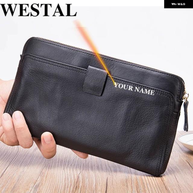 WESTAL メンズ クラッチバッグ 用クラッチウォレット 財布 メンズ 大型 ツーリング ビジネス ハンドバッグ カード ホルダー パスポートカバー