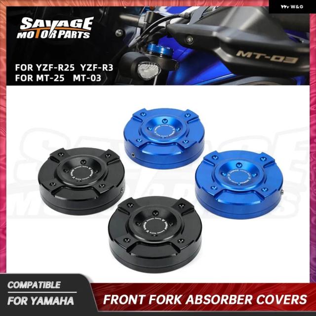 バイク フロント フォーク アブソーバー カバー ヤマハ YZFR25 YZFR3 MT25 MT03 2015-2023 トリプルクランプカバー ツリーステムヨーク センターキャップ