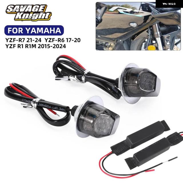 ミニ LED ウィンカーライト ヤマハ YZF R7 R6 R1 R1M 2015-2025 バイク インジケーター 点滅ランプ 3.7 抵抗器 YZF-R6 YZF-R7