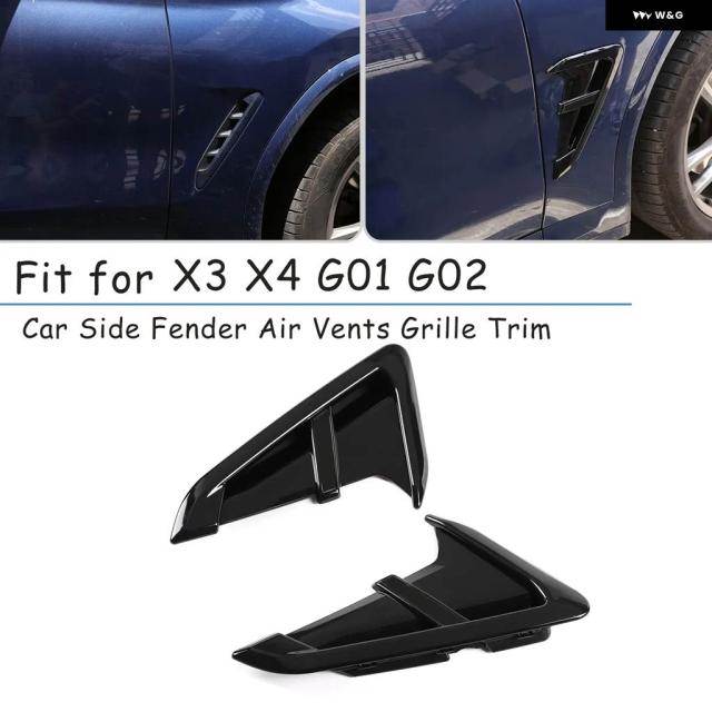 2PCS カーサイドフェンダー エアベント グリル トリム BMW X3 X4 G01 G03M X4M 2018 - 21_1