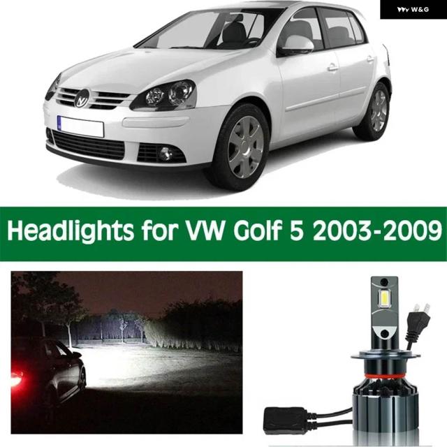 ヘッドランプ 2003 - 2009 VW GOLF ?X 5 LED ヘッドライト バルブ ロービーム ハイビーム 12V CANバスライト オートライト