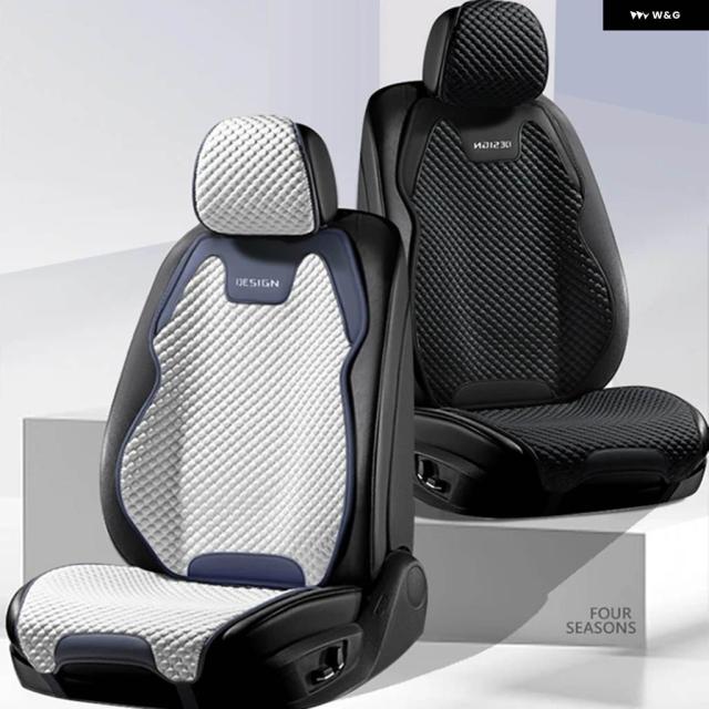 アイスシルク カーシート クッション 通気性 四季対応 分割式 シングルカーフロントシートカバー
