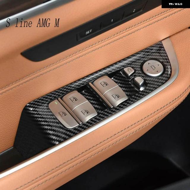 BMW 6シリーズ GT 6GT G32 2018-2023 車用 カーボン ドア アームレスト パネル ウィンドウガラス リフト ボタン スイッチカバー