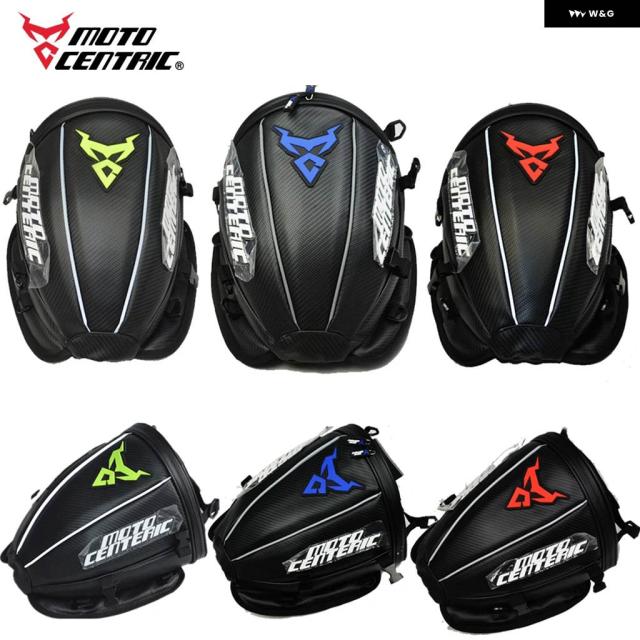 バイク テールバッグ 防水 反射カーボンレザー バックシートバッグ ライダーライディングショルダーパック