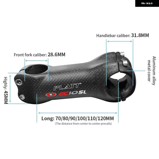 超軽量カーボン MTB 自転車ステム マウンテン/ロード バイク パーツ レンジ 6度 70/80/90/110/110/120MM_1