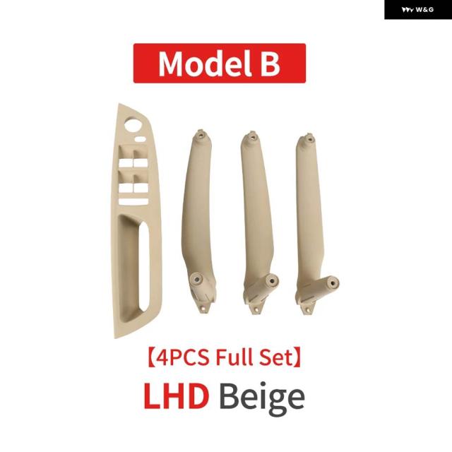 LHD RHD 4PCS 車内 ドアハンドル インナー パネル プル トリム カバー ハンドルセット アームレスト BMW E70 E71 E75 X6_12