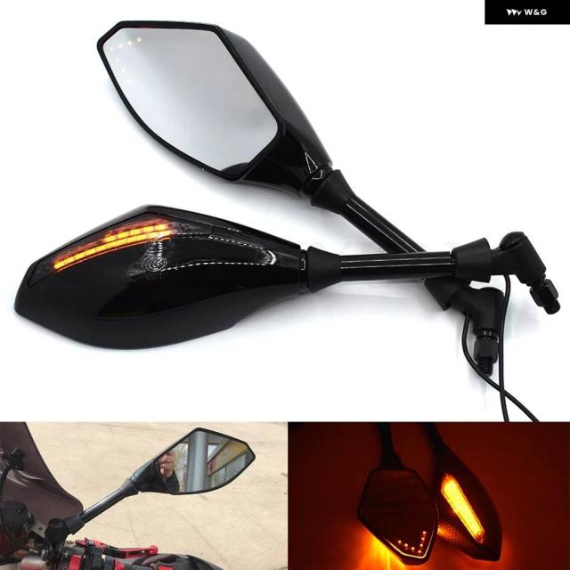 LEDウィンカー一体型ミラー バイク ミラー ヤマハ FZ1 フェーザー FZ6R FZ8 XJ6 FZ6 MT-07 09 FZ-09