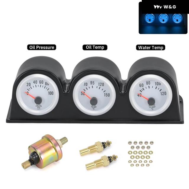 52MM 3IN1 油圧 計 油温計 水温計 電圧計 タコメーター 汎用 トリプル