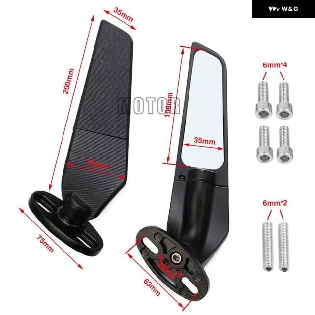 オートバイ バイク ミラー ウィング 調整可能 回転式バックミラー ホンダ VFR 1200 F X クロスツアラー 750 400 800 F FI/W1 VTEC用