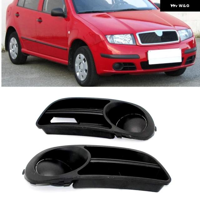 シュコダ ファビア MK1 フェイスリフト 2005 - 08 カー スタイリング フォグランプ フォグランプ グリル カバー フォグランプ穴 なし