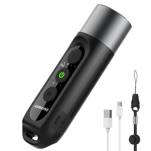 ASWAYKE 電子ホイッスル IPX5防水 大音量 125DB 充電式1000MAH【4段階 3種類のホイッスル音】電子笛 スポーツ 審判 防災 防犯 TAN K1 (BLACK)