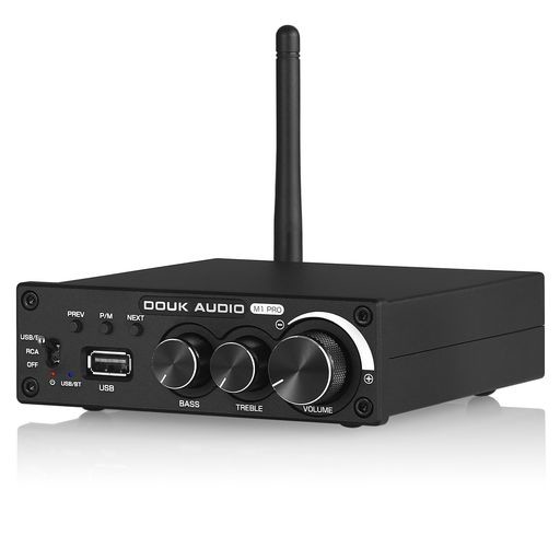 DOUK AUDIO M1 PRO HI-FI 320W BLUETOOTH 5.0 パワーアンプ ステレオ サブウーファーアンプ USB 音楽プレーヤー 32V/5A電源アダプター付属