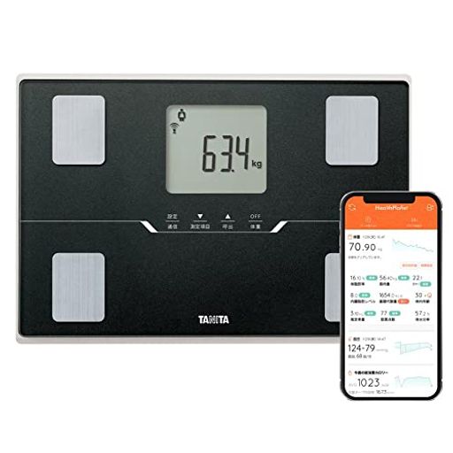 タニタ 体重計 体組成計 スマホ連動 ヘルスメーター BC-768 ブラック 【体脂肪率/内臓脂肪レベル/筋肉量/基礎代謝量/体内年齢/推定骨量/BMI/スマホ連動/乗るピタ】