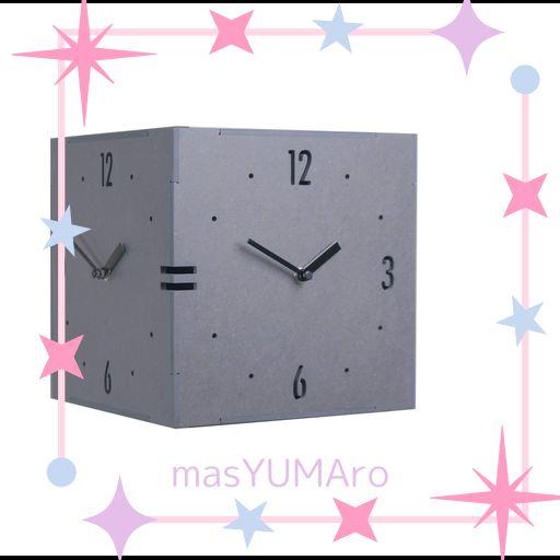 コーナー両面時計 ハンドメード 木製両面壁掛け時計 おしゃれ 掛時計