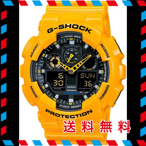 CASIO G-SHOCK アナデジ 腕時計 GA-100A-9A G-SHOCK アナデジ イエローラバーベルト GA-100A-9A 海外モデル CASIO