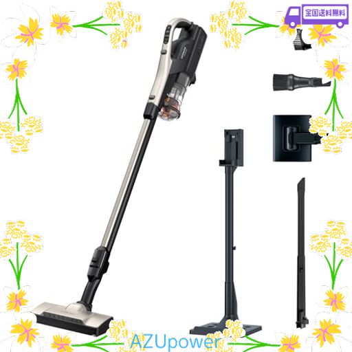 日立 掃除機 パワかるスティック コードレス スティッククリーナー PV-BL50L N ライトゴールド 日本製 軽量1.4KG 自走式 ハンディクリーナー スタンド付き