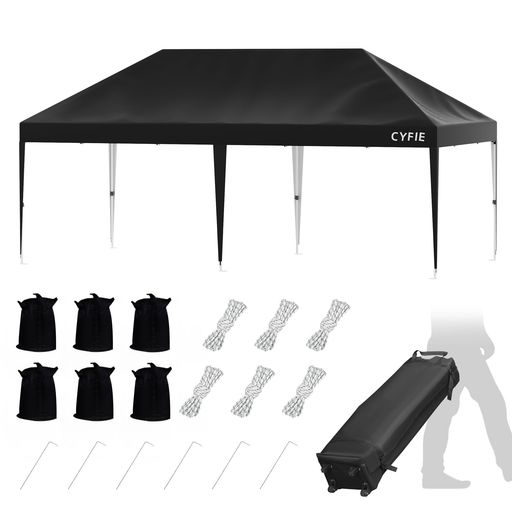 CYFIE タープテント 3MX6M ワンタッチタープ 高さ3段階調節 イベント