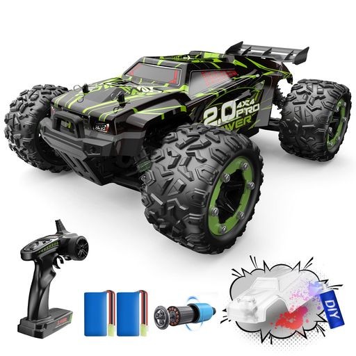 DEERC ラジコン ラジコンカー オフロード 60KM/H ブラシレス RCカー アップグレード 4WD 1:18スケール 防振 耐衝撃 DIY用シェル付属 バッテリー2個 大人向け こども向け 子供 男の子 彼氏 小学生 中学生 302Eの通販は 17,387円
