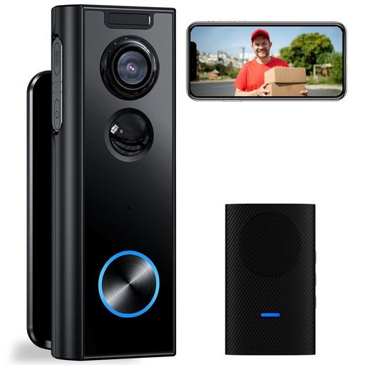 インターホン ワイヤレス 工事不要【400万画素・2.7K・SDカード不要】XTU ドアホン カメラ付き ドアベル テレビドアホン スマホ連動 2.4GHZWI-FI 動体検知 166°超広角 遠隔監視 検知エリア設定 赤外線暗視 家族共有 の通販は
