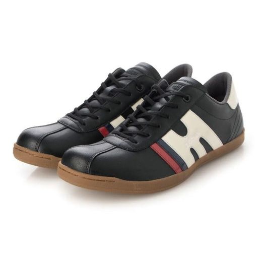 [MOBUS] スニーカー メンズ レザー 本革 カジュアル ウォーキングシューズ 現行モデル MUNDEN (BLACK/CREAM/RED MEASUREMENT_25_POINT_0