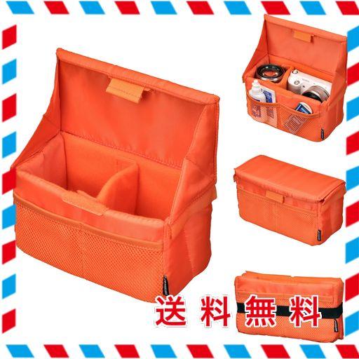 ハクバ HAKUBA フォールディングインナーソフトボックス B オレンジ インナーバッグ ソフトバッグ カメラバッグ ガジェットケース 中仕切り付 取り外し可能なふた付き 未使用時は折り畳み可能 KCS-38BOR 4977187336566