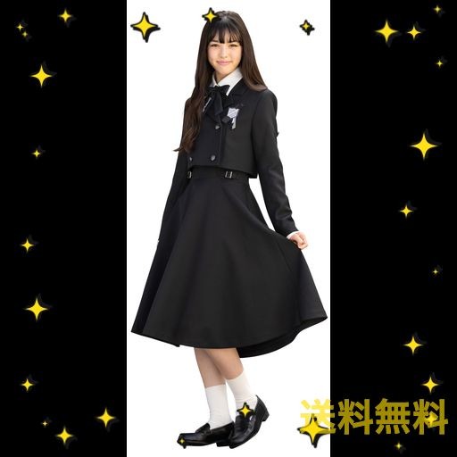 [アリサナ] 卒業式 小学生 女の子 スーツ 子供服 フォーマル (ジャケット + シャツ + ワンピース + リボンタイ + ワッペン の 5点 セット