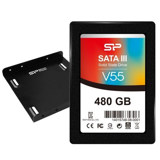 シリコンパワー SSD 480GB SATA3 6GB/S 3年保証 2.5インチ (7MM) V55シリーズ SP480GBSS3V55S25