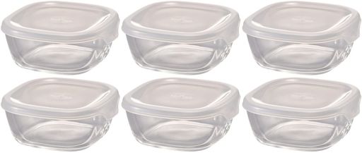 HARIO(ハリオ) 日本製 耐熱ガラス 製 保存容器 ・ 角 250ML BUONO KITCHEN KST-25-TW 6個セット クリアの通販は 4,847円