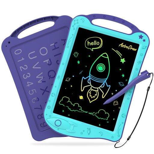 HOMESTEC ASTRODRAW お絵かきボード 高輝度 カラフルスクリーン 繰り返し書いて消せるボード 子供 おもちゃ 幼児教育 学習 落書き 知育玩具 女の子 男の子 7歳 8歳 誕生日 プレゼント ブルー/パ…