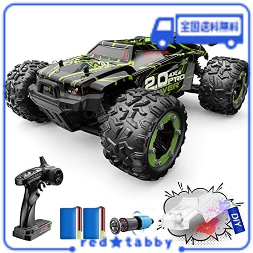 DEERC ラジコン ラジコンカー オフロード 60KM/H ブラシレス RCカー アップグレード 4WD 1:18スケール 防振 耐衝撃 DIY用シェル付属 バッ