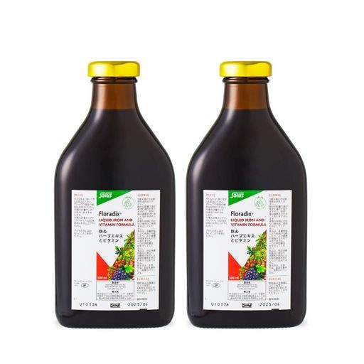 SALUS フローラディクス 鉄分サプリ 500ML×2セット 60日分 FLORADIX プルーン250倍の鉄分 鉄分補給ヘム鉄 寝起き フルーツ風味 液体鉄分