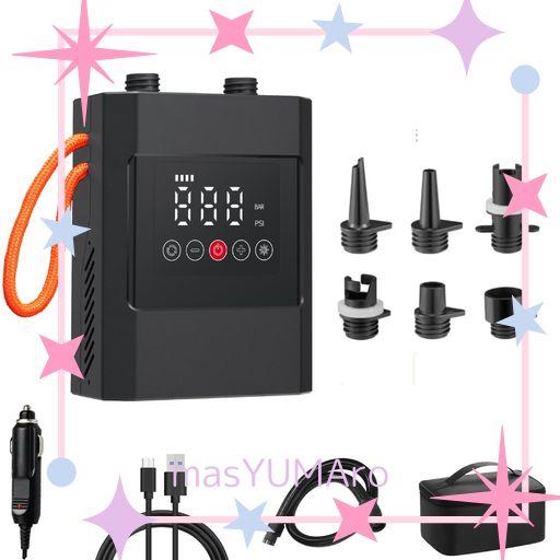 HUAJUN サップ 電動ポンプ SUP 空気入れ 電動 20PSI 空気入れ 空気抜き