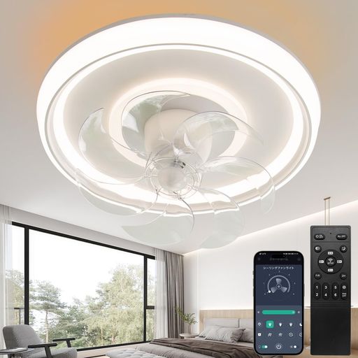 【間接光機能・節電】SUKITEN シーリングファンライト LED 63W ファン付き照明 天井扇風機 4000LM 150W相当 8~10畳 無階段調色調光 三相DCモーター 正逆回転 風量6段階調節 昼光色 昼白色 電球色 …