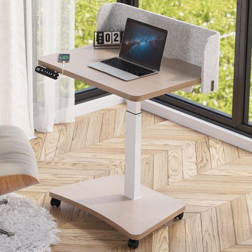 RADLOVE 昇降デスク パソコンデスク 昇降式 サイドテーブル 電動昇降式 デスク 幅80CM×奥行60CM ベッドテーブル カフェテーブル ミニテーブ ローテーブル 介護 高さ調節可能 メモリー機能付…