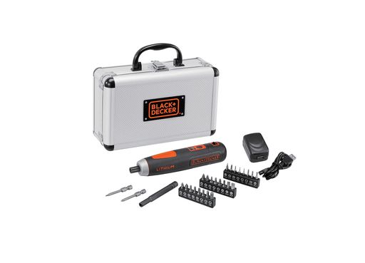 ブラックアンドデッカー(BLACK+DECKER) プッシュドライバー コードレス 3.6V 【オンライン限定商品】充電式 ネジ締め 組立て簡単 アルミケース ビット 26種 付き BD40K27A-JP