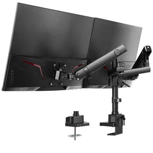 AVLT モニターアーム デュアル 2画面 17~32インチ2画面対応 最大耐荷重7KG 多角度調節 機械式スプリング ディスプレイアーム グロメット式&クランプ式 VESA スタンド - 支援曲面/液晶ディスプ…