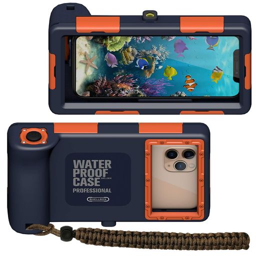 潜水用ケース IPHONE 水中撮影 ケース 防水ケース スマホ用 水中撮影・写真 IPX8標準防水レベル 水深さ15Mで潜水 水泳 ポーチ お風呂 海水浴 夏フェス 温泉 お釣り ストラップ付き (オレンジ)