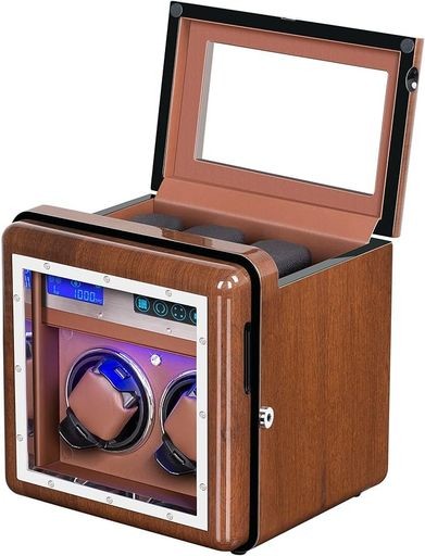 新型ワインディングマシーン 2本巻き上げ 3本収納 腕時計自動巻き器 ウォッチワインダー 時計ケース 腕時計ワンダー WATCH WINDER 調整可能クッション 高級 静音設計 LEDライト付き LCDタッチスクリーン 男女の腕時計は全部使えますの通販は