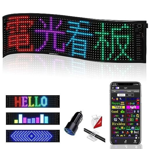 JDVOOTD LED電光掲示板 自由編集可能 画像可能 300文字入力可能 アプリ ...