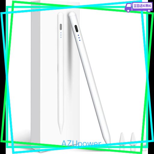 【HATOKU・10分高速充電】タッチペン IPAD用 ペンシル アップルペンシル あいぱっと ペン 極細 スタイラスペン 自動接続/傾き感知/パームリジェクション機能 耐摩 2018年以降IPAD対応 ホワイト