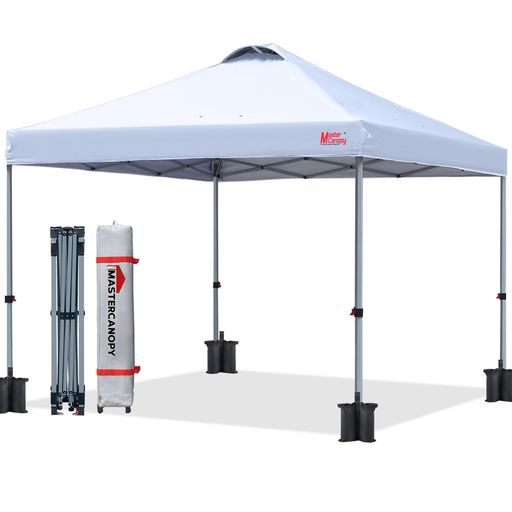 マスターキャノピー(MASTERCANOPY)ワンタッチタープテント 2M/2.5M/3M 三段階調節 スチールフレーム 風抜けベンチレーション 耐水 UVカット サンシェード 日除け 商用 アウトドア用(キャスター…