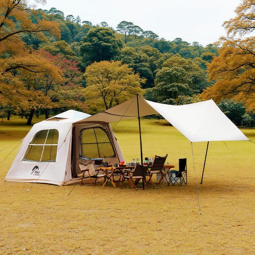 TAILI ドームテント 4人用 インフレータブル キャンプテント ツーリングドーム ポンプ付き 拡張キャノピー付き 軽量 大空間 大人用 防水 収納袋付き 設営簡単 折り畳み式 自立式 通気 防風 …