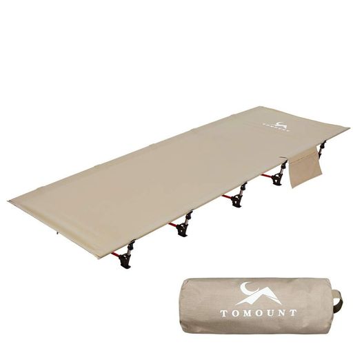 TOMOUNT アウトドアベッド キャンプコット 折りたたみ ベッド 軽量 耐荷重150KG 簡易ベッド コンパクト 防水 通気性 防災 収納ケース付き (BEIGE)
