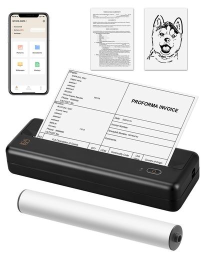 HPRT MT810 A4モバイルプリンター 小型 持ち運び ワイヤレス ポータブル プリンター 旅行 出張 オフィス ビジネス向け 家庭用プリンター 感熱紙付き