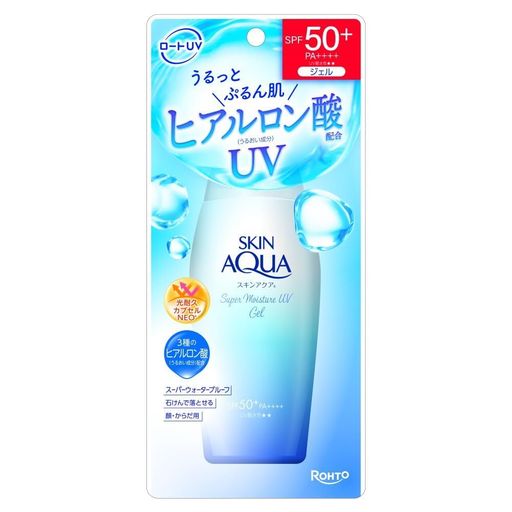 スキンアクア(SKIN AQUA) スーパーモイスチャーUVジェル 日焼け止め 110G (ヒアルロン酸配合UV、スーッと密着ジェル、SPF50+ PA++++)