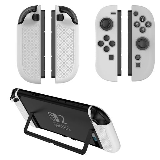 NINTENDO SWITCH 2 用 ケース カバー【YANMONGI】 スイッチ コントローラ用 保護ケース 保護カバー シリコン保護ケース 耐衝撃 落下防止 防水 防塵 指紋防止 キズ防止 全面保護 (ホワイト)